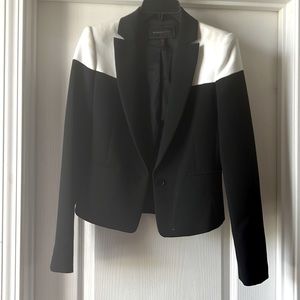 BCBGMAXazria black jacket with white shoulder accent